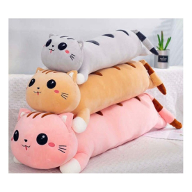 Cica csíkos hátú, hosszúkás – 70 cm, szürke